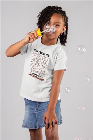 Kimya Formülleri Baskılı Unisex Beyaz Çocuk Tişörtü - Tshirt