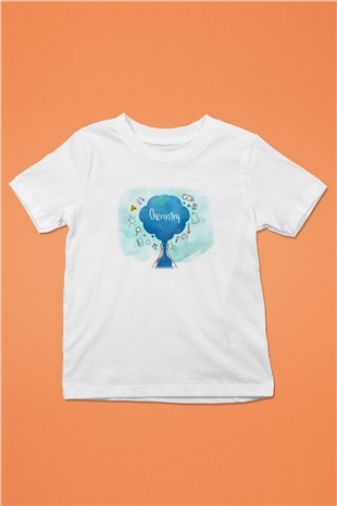 Kimya Formülleri Baskılı Unisex Beyaz Çocuk Tişört
