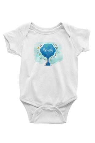 Kimya Formülleri Baskılı Unisex Beyaz Bebek Body - Zıbın