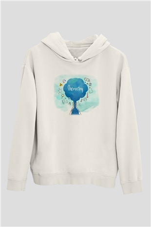 Kimya Formülleri Baskılı Unisex Beyaz Hoodie