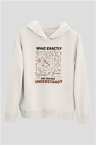 Kimya Formülleri Baskılı Unisex Ekru Hoodie