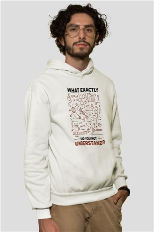 Kimya Formülleri Baskılı Unisex Ekru Hoodie
