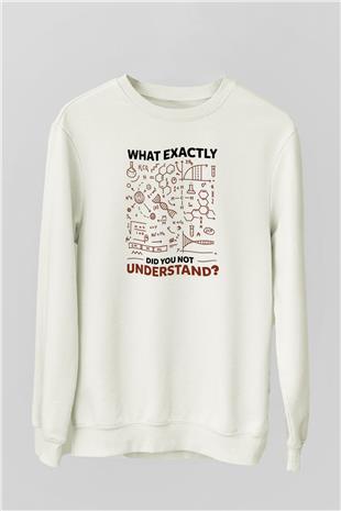 Kimya Formülleri Baskılı Unisex Ekru Sweatshirt