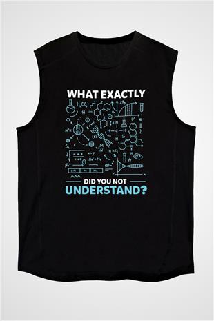 Kimya Formülleri Baskılı Unisex Kolsuz Siyah Tişört - Tshirt