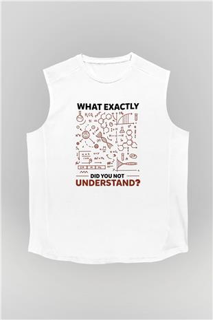 Kimya Formülleri Baskılı Unisex Kolsuz Beyaz Tişört - Tshirt
