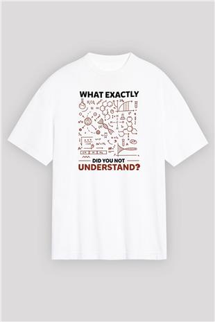 Kimya Formülleri Baskılı Unisex Oversize Beyaz Tişört - Tshirt
