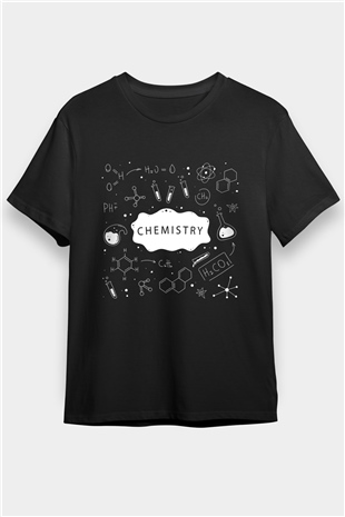 Kimya İyonik Kovalent Bağlar Baskılı Unisex Siyah Tişört
