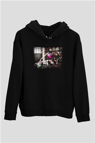 Kimyager Siyah Unisex Kapşonlu Sweatshirt