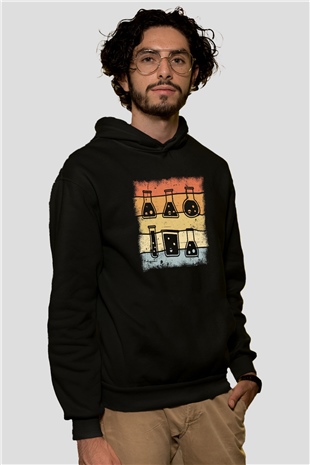 Kimyager Siyah Unisex Kapüşonlu Sweatshirt