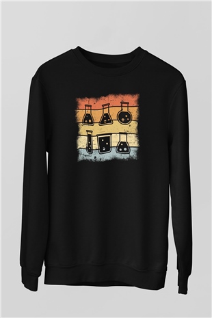 Kimyager Siyah Unisex Sweatshirt