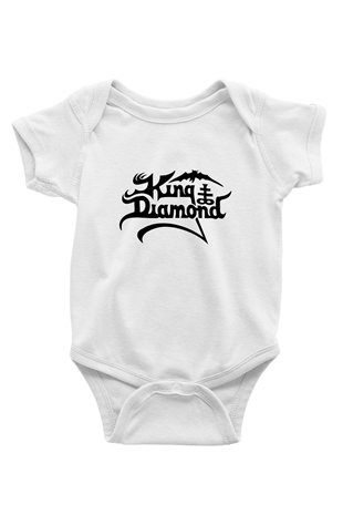 King Diamond Baskılı Beyaz Unisex Bebek Body - Zıbın