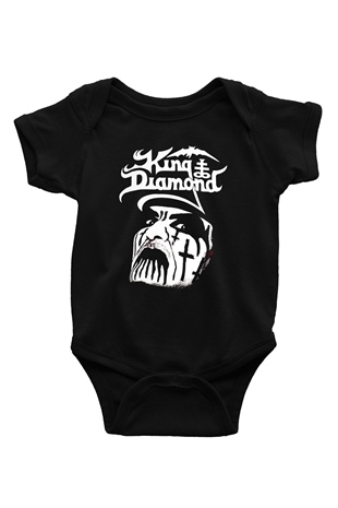King Diamond Baskılı Siyah Bebek Body - Zıbın