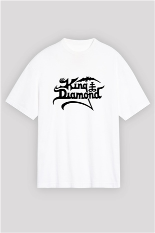 King Diamond Beyaz Unisex Oversize Tişört T-Shirt