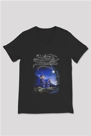 King Diamond Siyah Unisex V Yaka Tişört T-Shirt