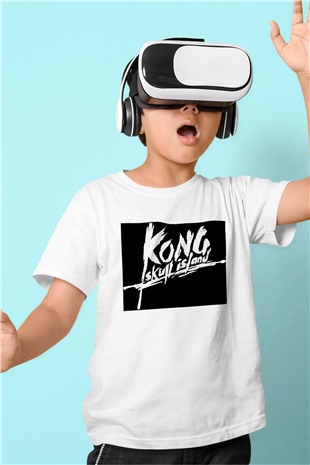 King Kong Baskılı Beyaz Unisex Çocuk Tişört