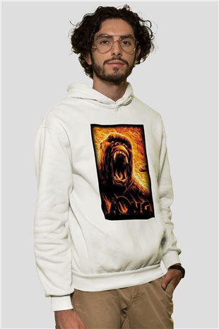 King Kong Beyaz Unisex Hoodie