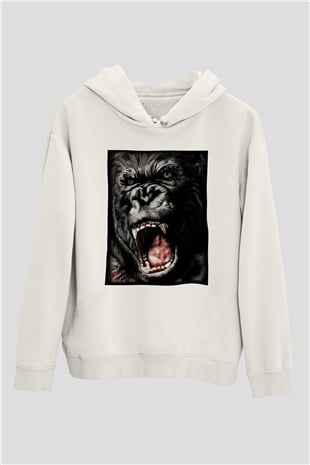 King Kong Beyaz Unisex Hoodie