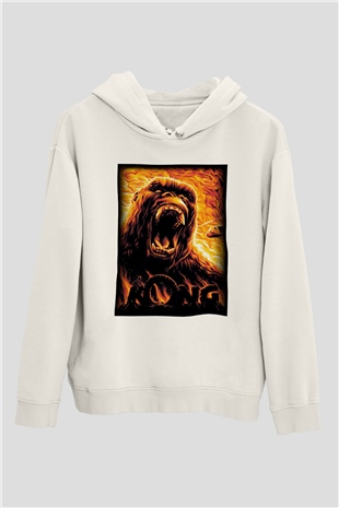 King Kong Beyaz Unisex Hoodie