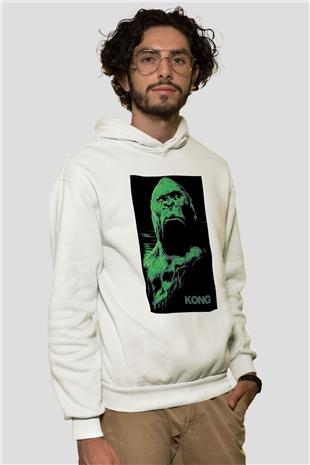 King Kong Beyaz Unisex Hoodie