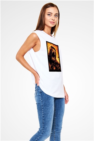 King Kong Beyaz Unisex Kolsuz Tişört