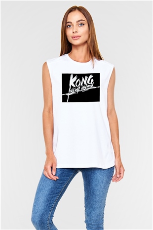 King Kong Beyaz Unisex Kolsuz Tişört