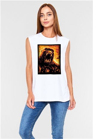 King Kong Beyaz Unisex Kolsuz Tişört