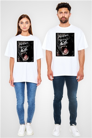 King Kong Beyaz Unisex Oversize Tişört T-Shirt