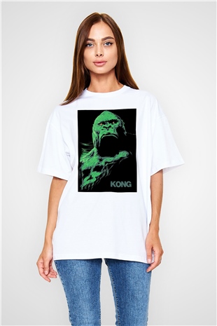 King Kong Beyaz Unisex Oversize Tişört T-Shirt