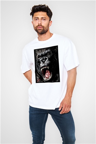 King Kong Beyaz Unisex Oversize Tişört T-Shirt