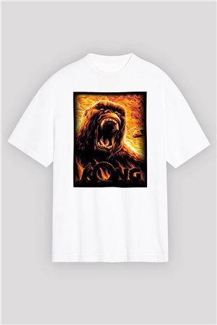 King Kong Beyaz Unisex Oversize Tişört T-Shirt