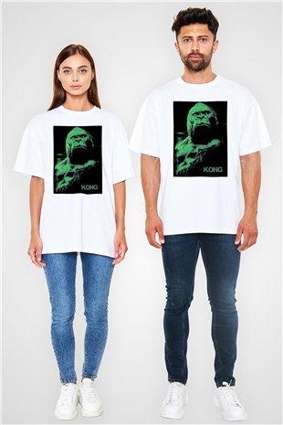 King Kong Beyaz Unisex Oversize Tişört T-Shirt