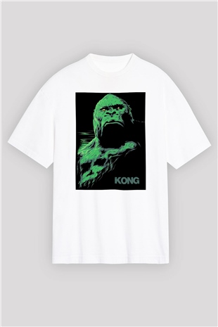 King Kong Beyaz Unisex Oversize Tişört T-Shirt
