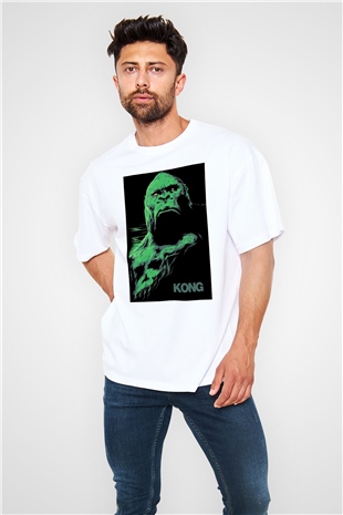 King Kong Beyaz Unisex Oversize Tişört T-Shirt