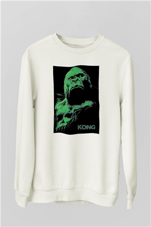 King Kong Beyaz Unisex Sweatshirt
