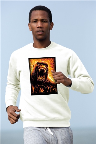 King Kong Beyaz Unisex Sweatshirt