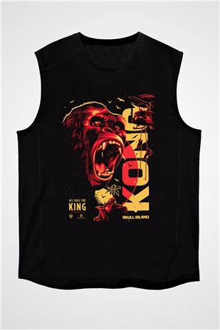 King Kong Siyah Unisex Kolsuz Tişört