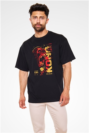 King Kong Siyah Unisex Oversize Tişört T-Shirt