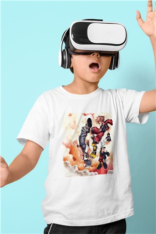 Kingdom Hearts Beyaz Unisex Çocuk Tişört