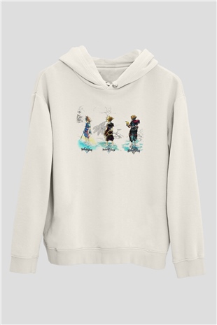 Kingdom Hearts Beyaz Unisex Hoodie