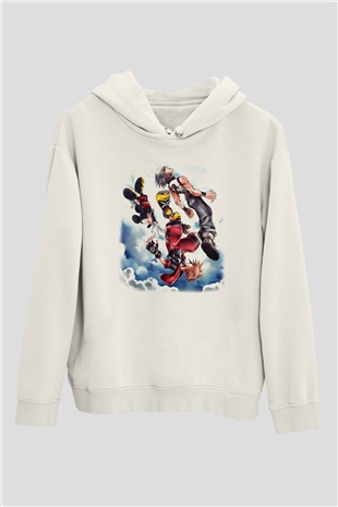 Kingdom Hearts Beyaz Unisex Hoodie
