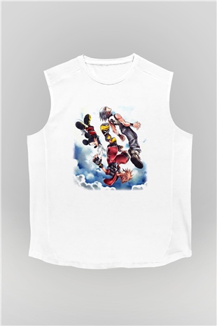 Kingdom Hearts Beyaz Unisex Kolsuz Tişört