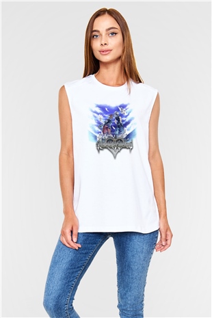 Kingdom Hearts Beyaz Unisex Kolsuz Tişört