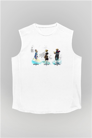 Kingdom Hearts Beyaz Unisex Kolsuz Tişört
