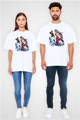 Kingdom Hearts Beyaz Unisex Oversize Tişört T-Shirt