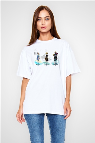 Kingdom Hearts Beyaz Oversize Tişört Oversize T-shirt
