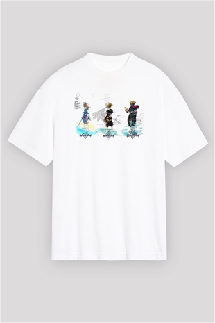 Kingdom Hearts Beyaz Oversize Tişört Oversize T-shirt