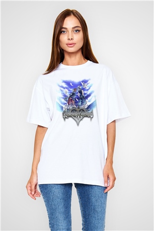 Kingdom Hearts Beyaz Oversize Tişört Oversize T-shirt