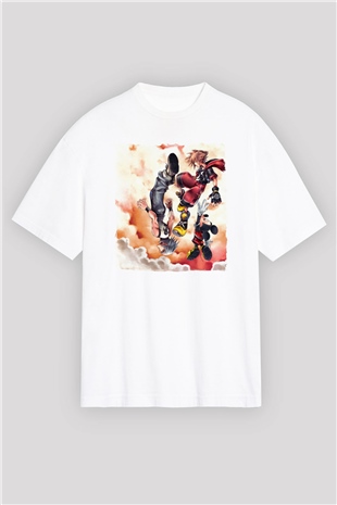 Kingdom Hearts Beyaz Oversize Tişört Oversize T-shirt