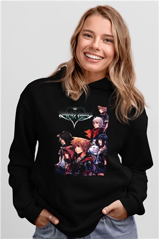 Kingdom Hearts Siyah Unisex Hoodie