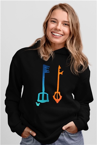 Kingdom Hearts Siyah Unisex Hoodie